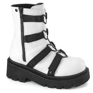 Clothing: Renegade-50 Boots - White Vegan Leather