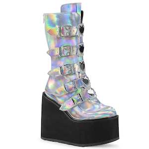 Clothing: Swing-230 Platform Boots - Silver Hologram