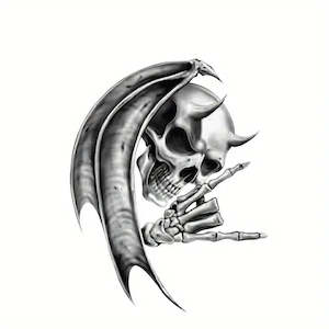 Metal Devil Skull Vinyl Car Sticker