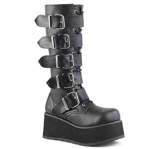 Trashville-518 Platform Boots - Matte Black