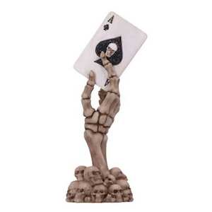 Ace Up Your Sleeve Skeletal Hand Figurine