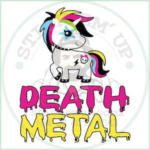 Clothing: Death Metal Unicorn Vinyl Bumper Sticker