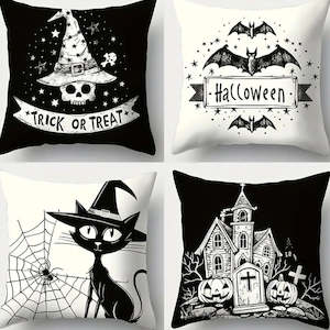 Spooky Vibes Halloween Throw Pillow Covers