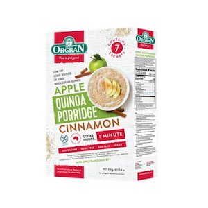 New: Orgran Apple & Cinnamon Quinoa Porridge 210g