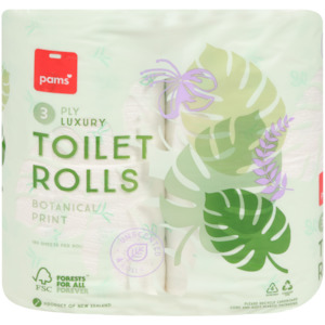 Pams White Toilet Paper 4 Pack