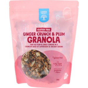 Chantal Organics G/F Ginger Crunch & Plum Granola 500g