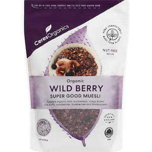 Breakfast Cereal: Ceres Organic Wild Berry Super Good Muesli 525g