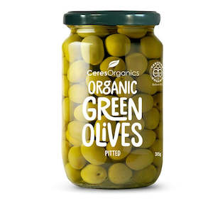 Canned Preserved Food: Ceres Organic Green Olives - Pitted 315g