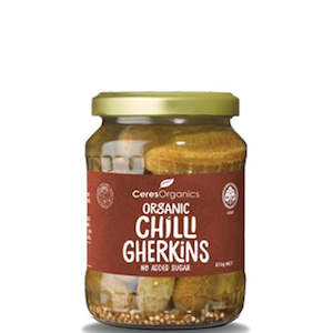 Canned Preserved Food: Ceres Organics Chilli Gherkins 670g