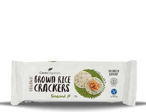 Chips Crackers: Ceres Brown Rice Crackers with Seaweed 115g