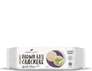 Chips Crackers: Ceres Brown Rice Crackers with Chia 115g