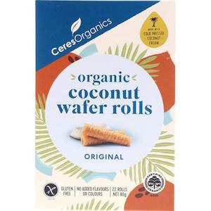 Ceres Organics Coconut Wafer Rolls Original 80g