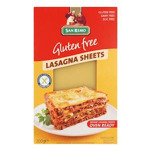 Pasta: San Remo Gluten Free Lasagne Sheets 200g