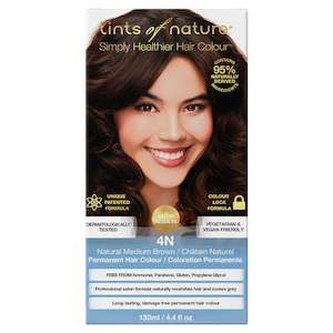 Personal Care: Tints of Nature 4N Natural Medium Brown Permenant Hair Colour