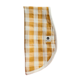 Yellow Check Organic Cotton Muslin Burp Cloth