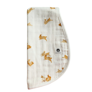 Bunnies Organic Cotton Muslin Burp Cloth