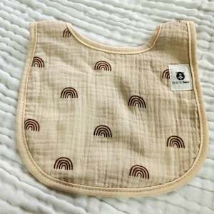 Rainbows (Beige) 100% Cotton Bib (6 Layers)