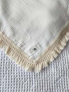 Snow 100% Cotton Muslin Fringe Swaddle - Returning DECEMBER