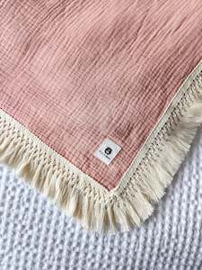 Petal 100% Cotton Muslin Fringe Swaddle - Returning DECEMBER