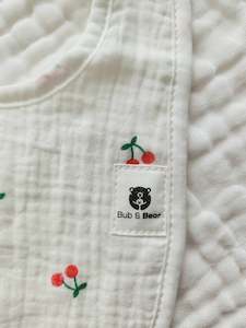 Cherries 100% Cotton Bib (6 Layers)