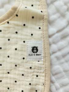 Black Dots 100% Cotton Bib (6 Layers)