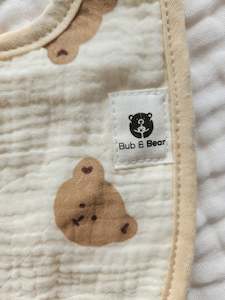 Baby wear: Teddy Bear 100% Cotton Bib (6 Layers)