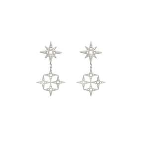 Constellation Mini Earrings - Platinum