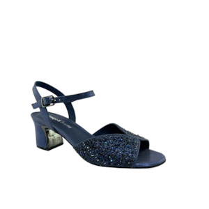 Juba - Navy Shimmer Leather Jewels