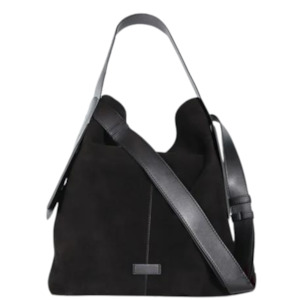 Saddle Tote - Black Suede