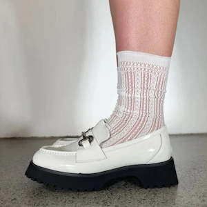 Stripe Delight Sock - White