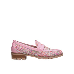 Shoe: Idol - Pink Fabric Leather