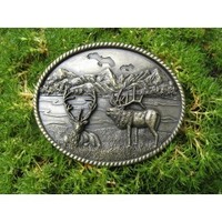 Wapiti Bronze Belt Buckle