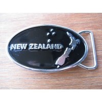 Map Oval Belt Buckle