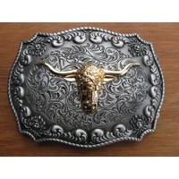 Texas Longhorn Western Belt Buckle