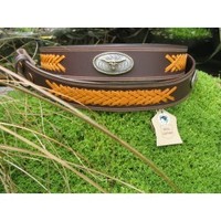 Leather Belt Western Longhorn - Laced