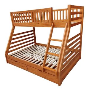 Furniture: Triple bunk Brown