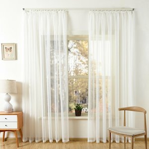 Andrea White Readymade Sheer Curtains Budget Readymade Curtains