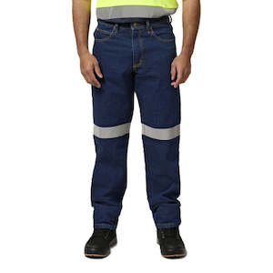 Work clothing: Hard Yakka Enzyme Washed Straight Leg Taped Denim Jeans (Y03513)