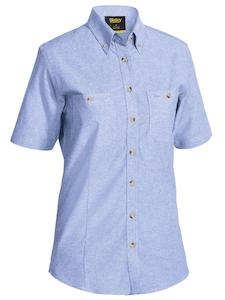 Work clothing: Bisley Womens Short Sleeve Chambray Shirt (BL1407)