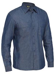 Work clothing: Bisley Mens Long Sleeve Denim Work Shirt (BS6602)