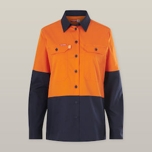 Hard Yakka Women's Long Sleeve Hi Vis 2 Tone Vented Shirt (Y08423)