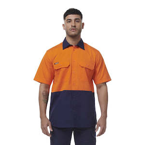 Work clothing: King Gee Workcool Vented Spliced Short Sleeve Shirt (K54008)