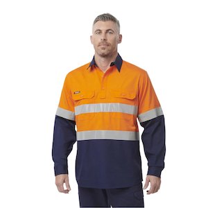 King Gee Workcool Vented Closed Front Spliced Shirt Taped Long Sleeve (K54914)