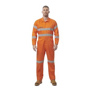 Work clothing: King Gee Originals Hi-Vis Lightweight Reflective Drill Work Overalls (K51305)