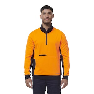 Work clothing: King Gee Hi Vis Spliced 1/4 Zip Fleece (K55047)