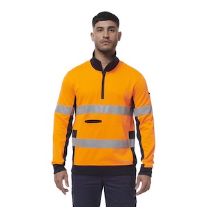 Work clothing: King Gee Hi Vis Reflective Spliced 1/4 Zip Fleece (K55040)