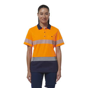 King Gee Women's Workcool Hyperfreeze Spliced Short Sleeve Polo With Segmen…