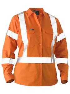 Work clothing: Bisley Women's X Taped Hi Vis Recycled Drill Shirt (BL6266XT)