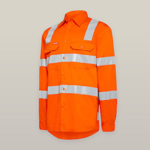 Work clothing: Hard Yakka Women's Foundations Biomotion Hivis Shirt With Tape Long Sleeve (Y08420)