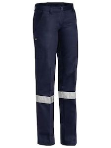 Work clothing: Bisley Ladies Drill Pant 3m Reflective Tape-(BPL6007T)